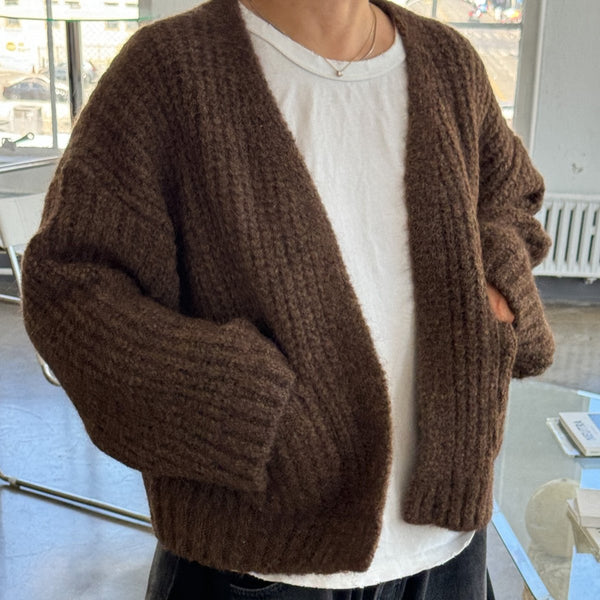 Alpaca Sweater Jacket in Wood