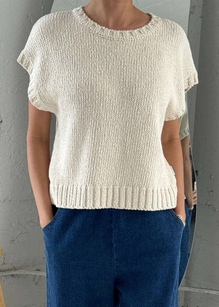 Pierre Cotton Sweater Top - Natural
