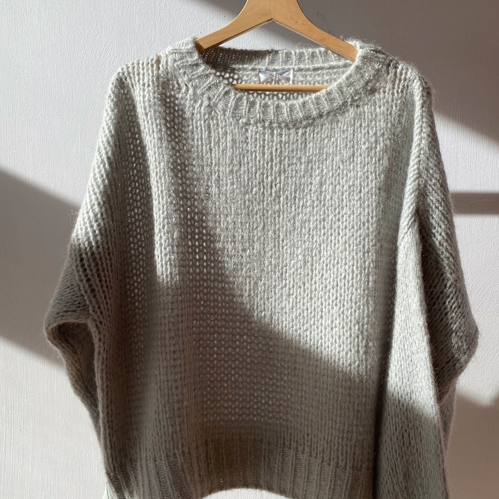 ØST Olivia Crew Neck Mohair Sweater In Grey