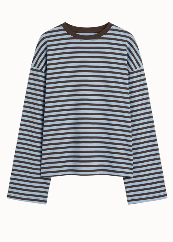 Anna Crewneck -Brown/Blue