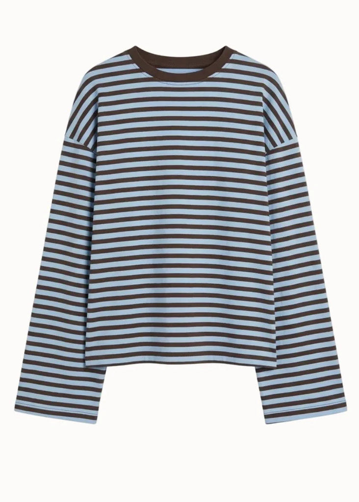 Anna Crewneck -Brown/Blue