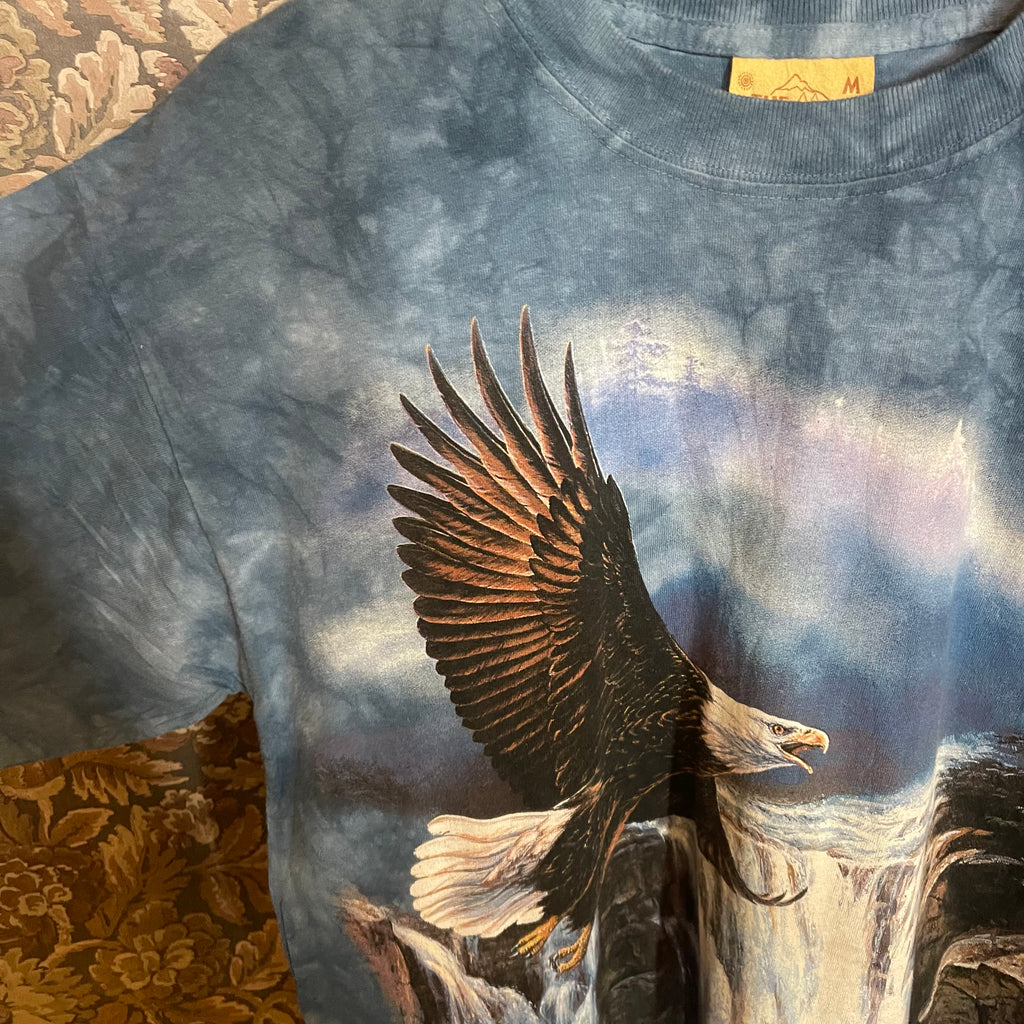 Mountain Eagle Waterfall Blue Graphic Tee