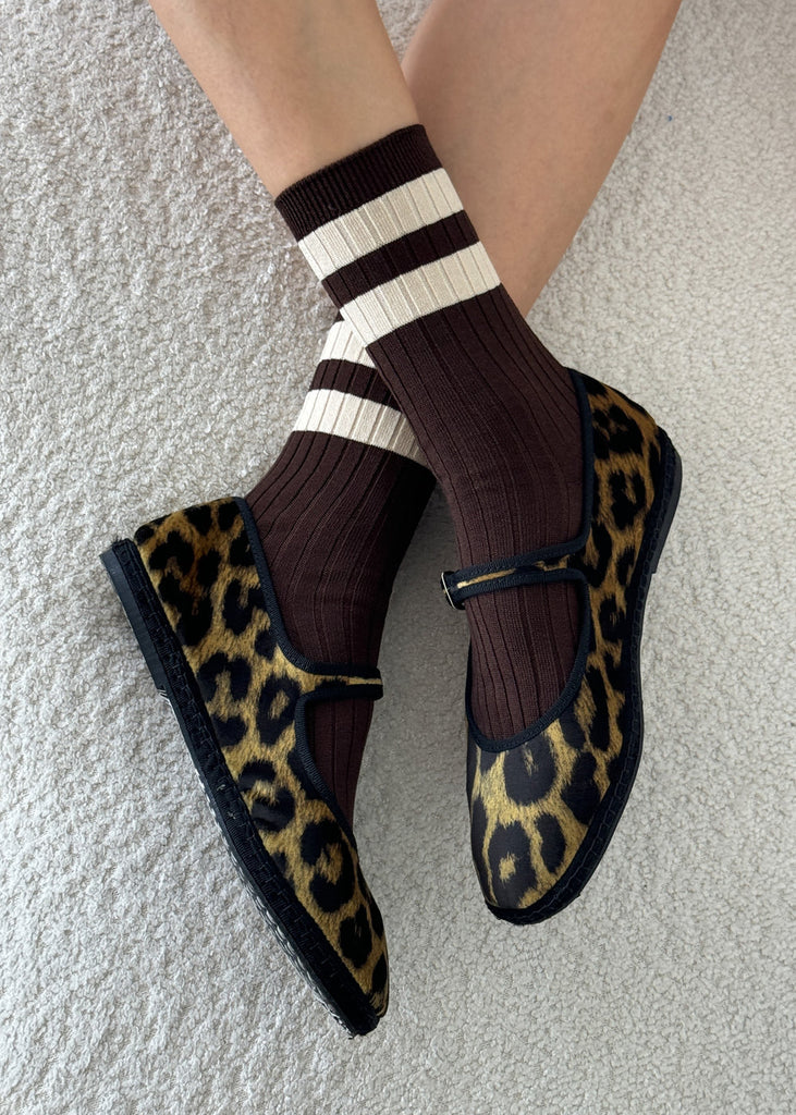 Le Bon Shoppe Varsity Socks in Espresso