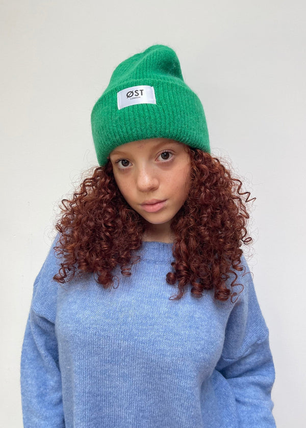 Clara Angora Beanie in Apple Green