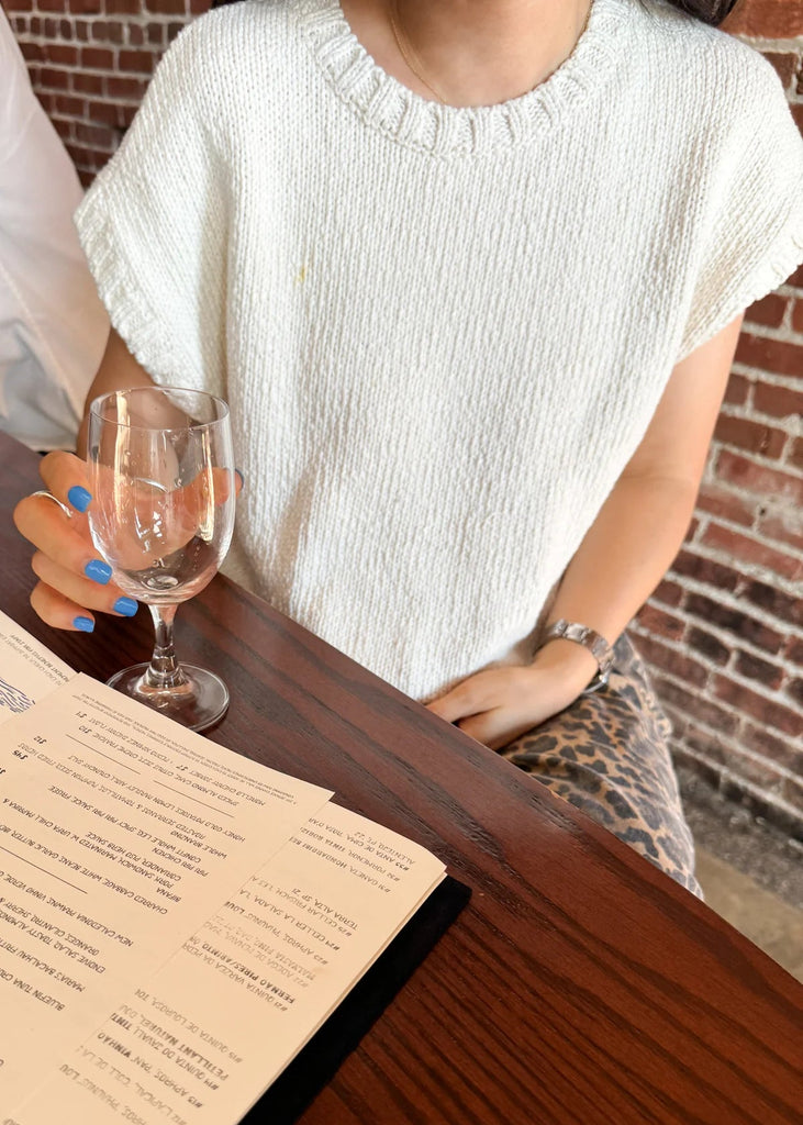 Pierre Cotton Sweater Top - Natural