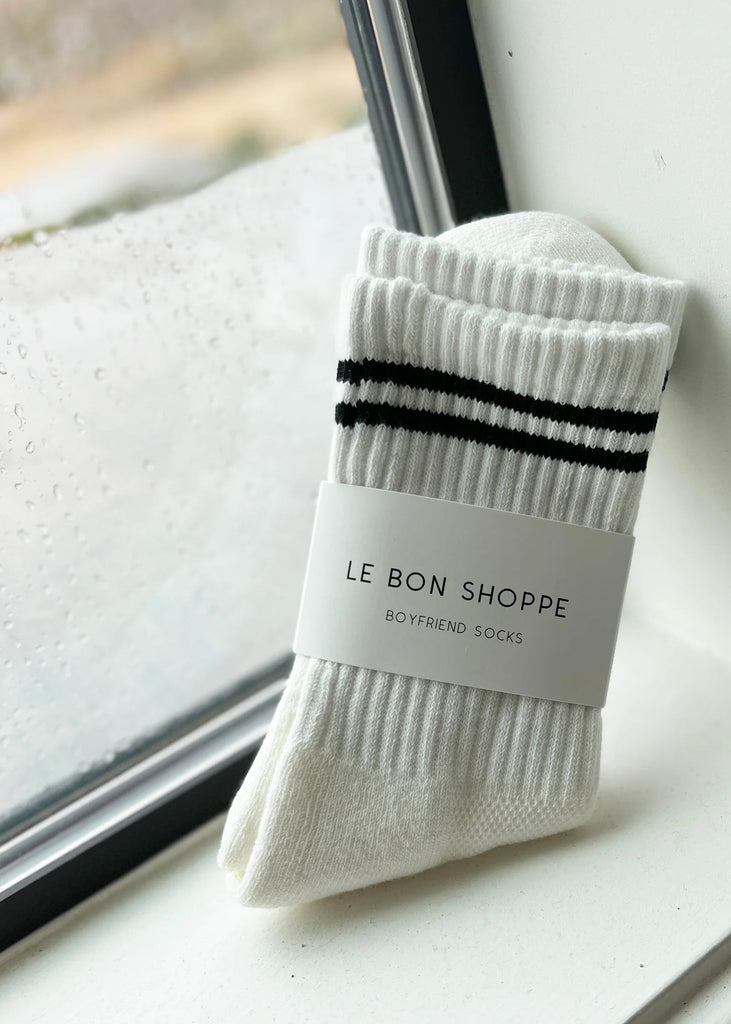 Le Bon Shoppe Boyfriend Socks In Classic White