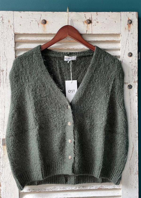 ØST Erika Kid Mohair Vest in Khaki