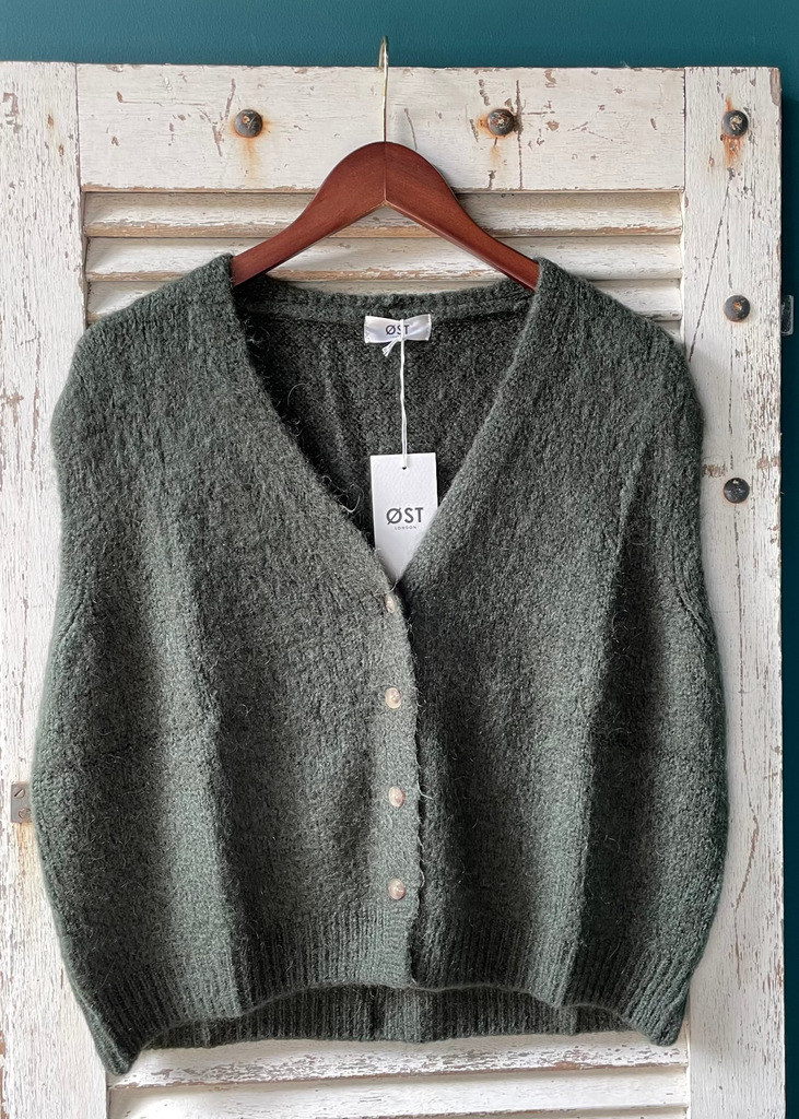 ØST Erika Kid Mohair Vest in Khaki