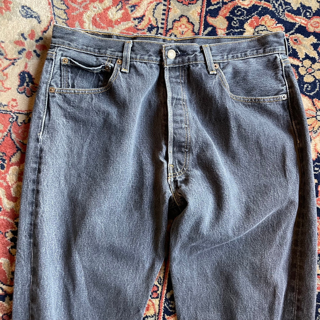 Levis Black Grey Jeans 501s 36" 32"