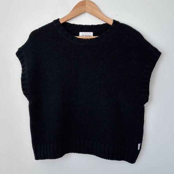 Le Bon Shoppe Pierre Cotton Sweater Top - Black