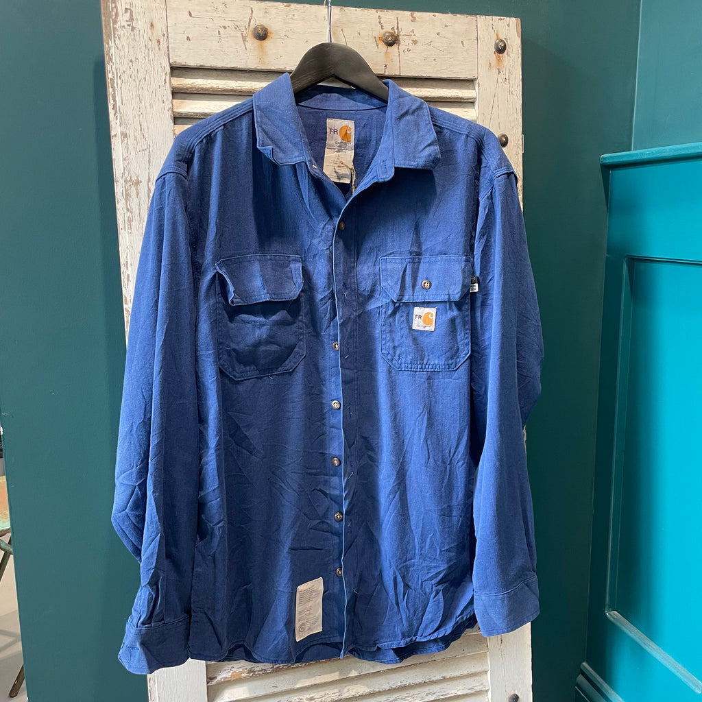 Carhartt Flannel Mechanic Style Shirt in Royal Blue