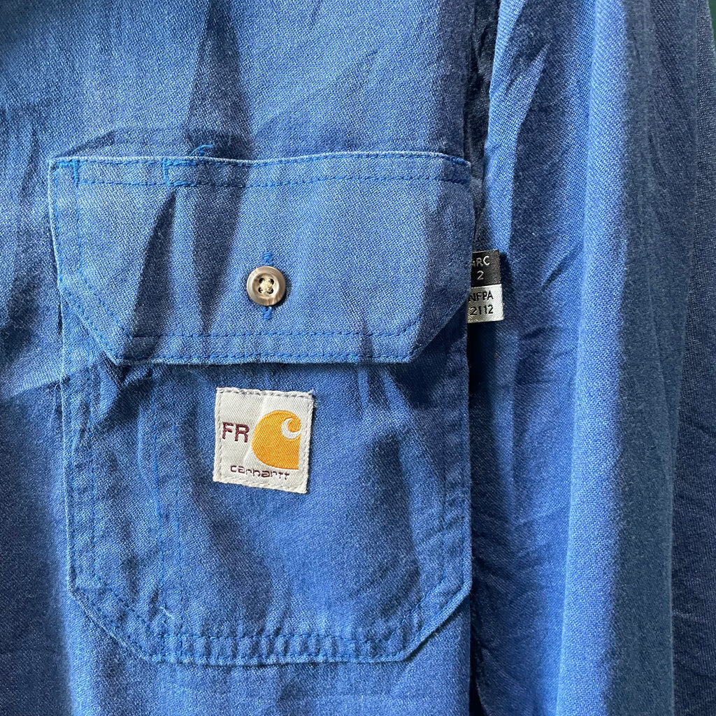 Carhartt Flannel Mechanic Style Shirt in Royal Blue