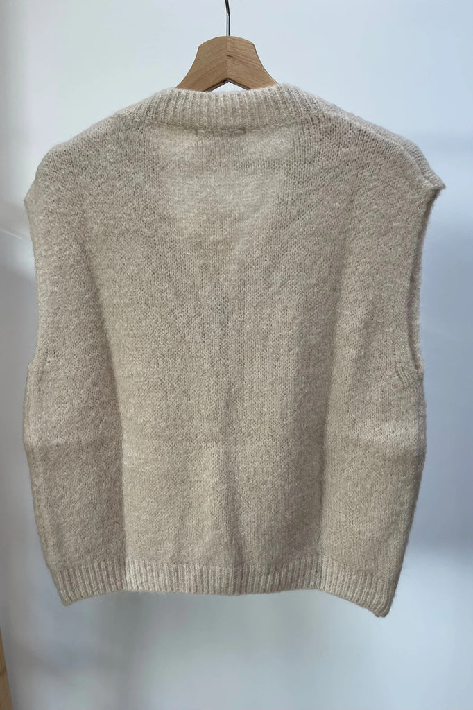 ØST Tessa Knitted Mohair Vest in Cream