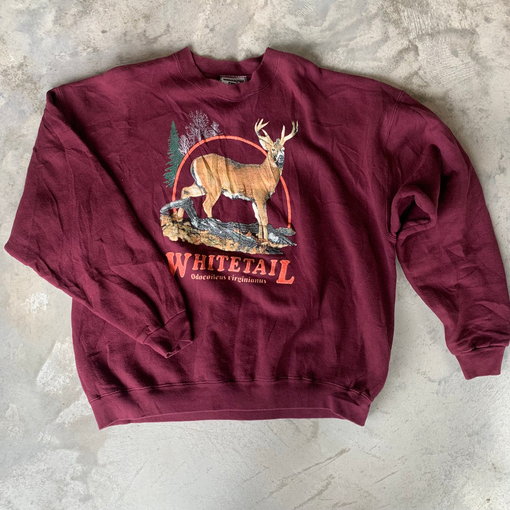 Lee Vintage Burgundy Whitetail Deer Sweatshirt