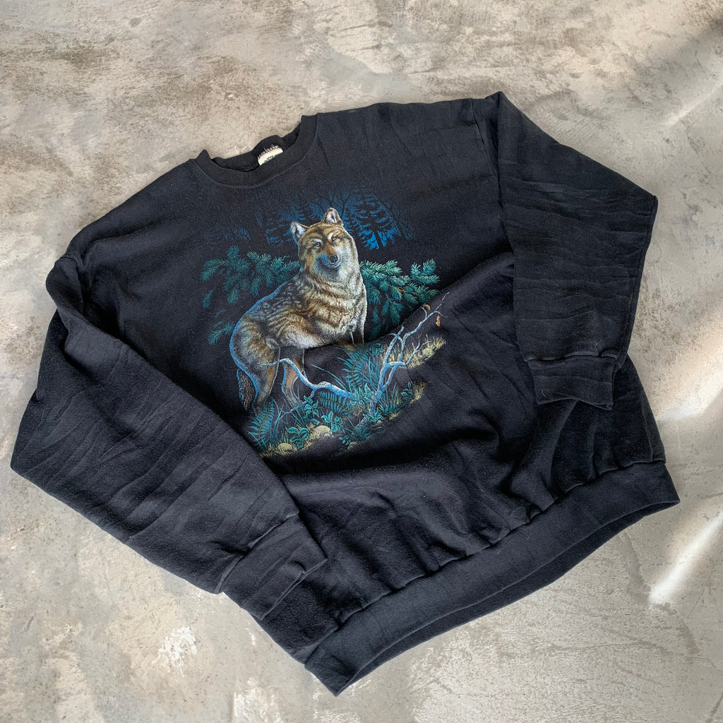 Vintage American Lone Wolf in The Forest Sweatshirt | Love of Lemons
