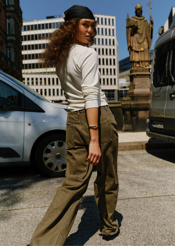 Janice slung jeans wash Olinda - Desert Green