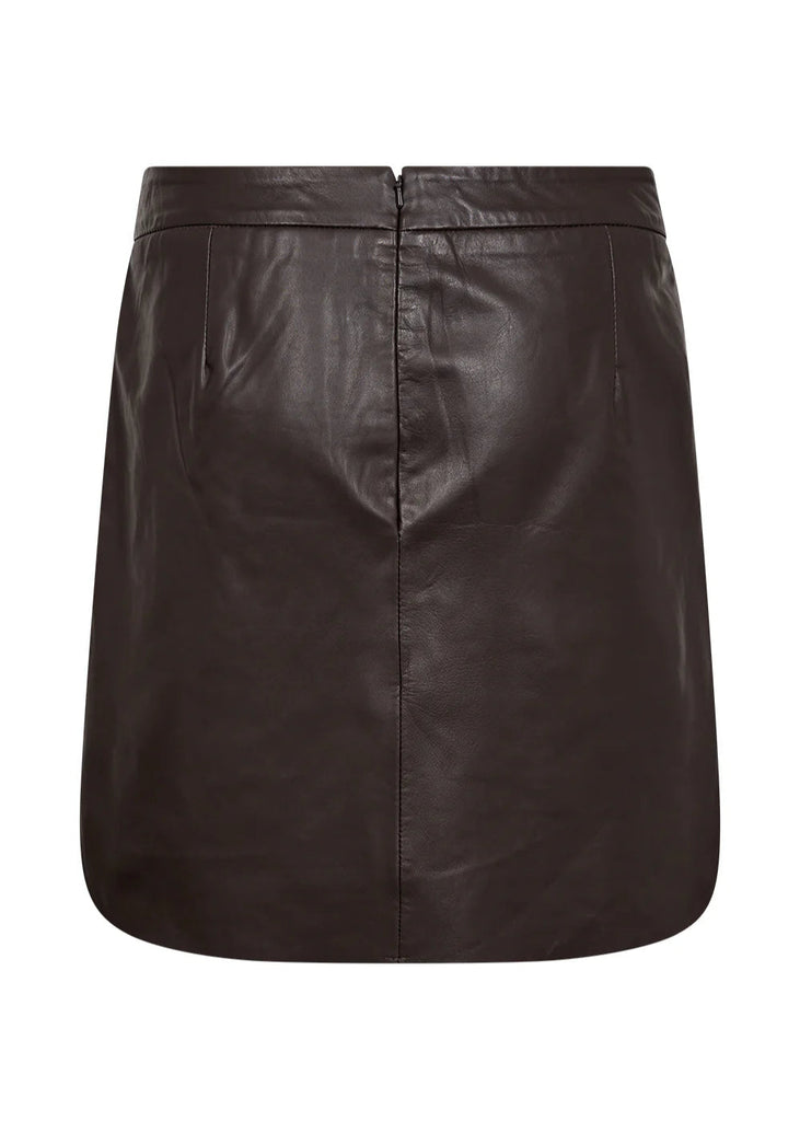 Black leather skirt on a white background