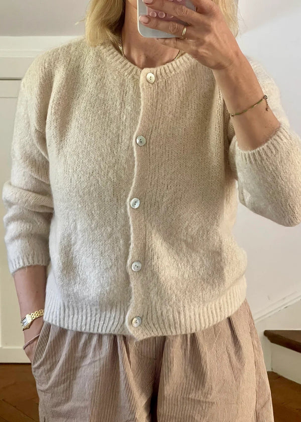 Øst Josefine Mohair Cardigan in Cream