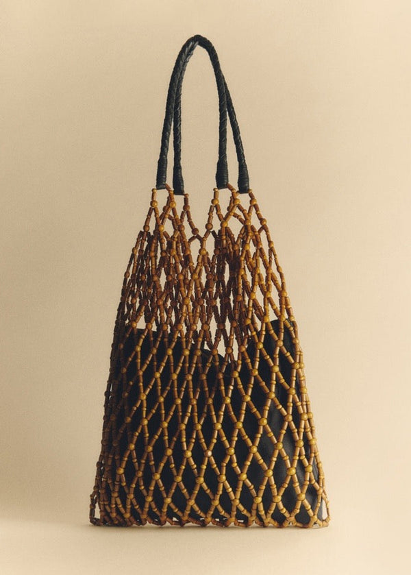 YERSE Mesh Bag With Wooden Beads