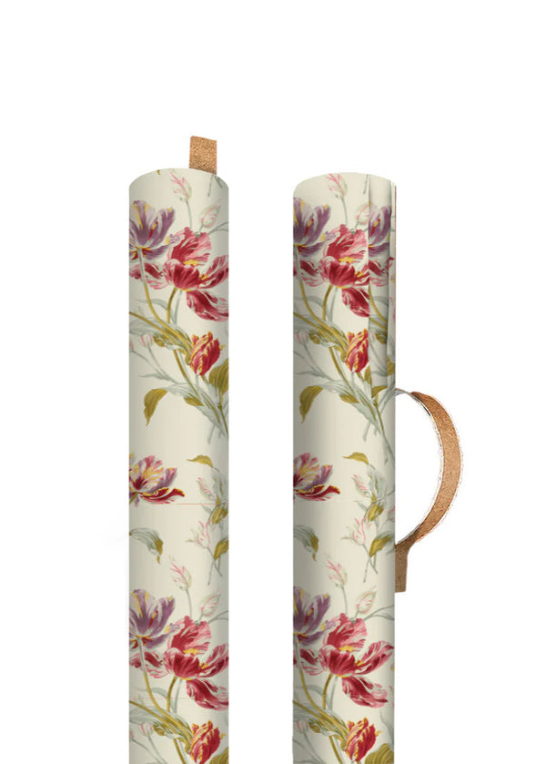 Two floral-patterned rolls