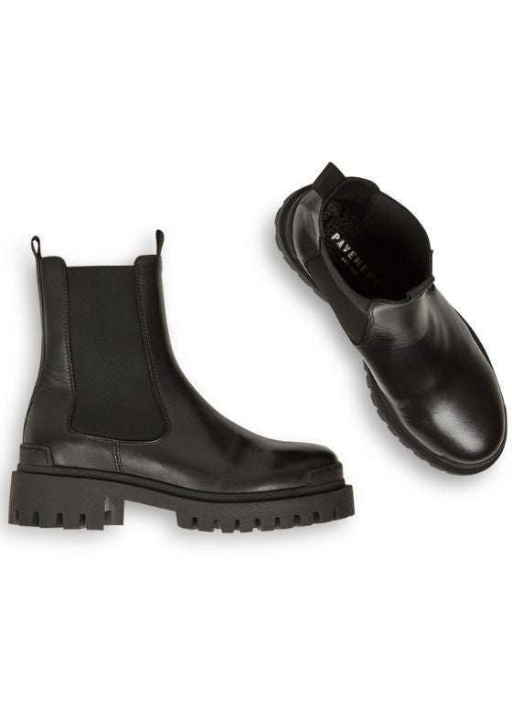 Pavement Malou Boots Platform sole Black Leather