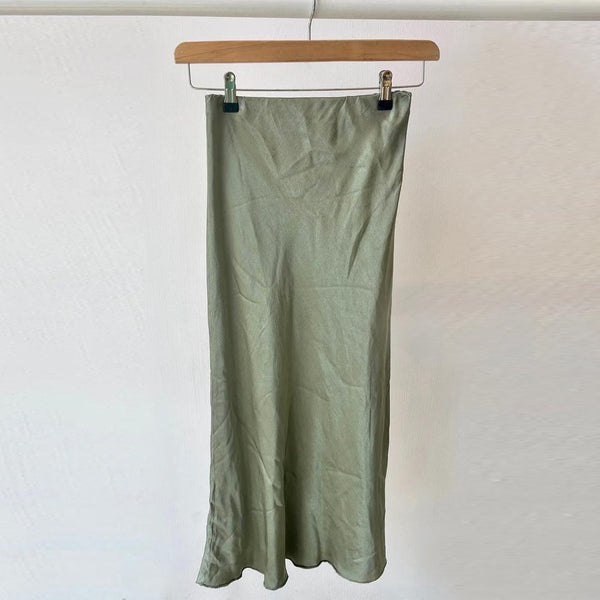 Øst Agnes Khaki Green Slip Skirt | Love of Lemons Vintage, UK