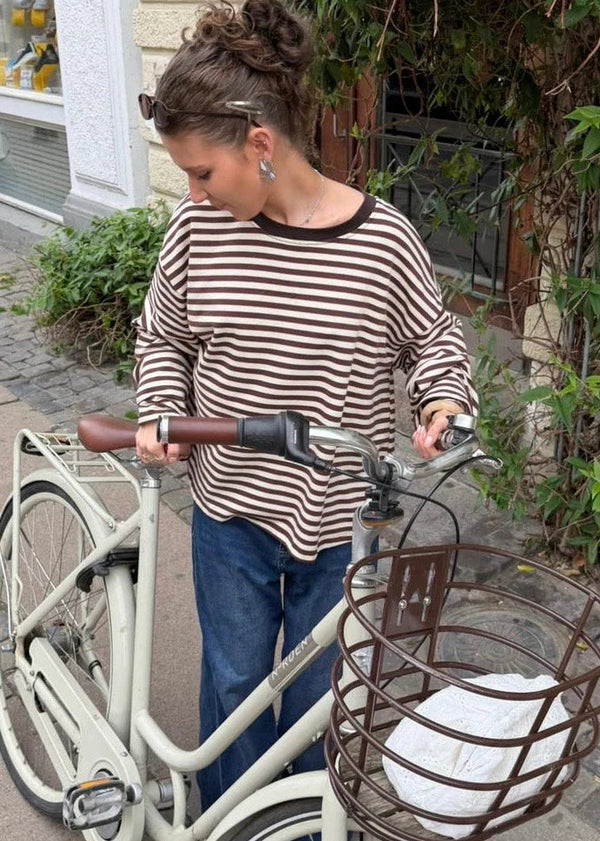 Ost Long Sleeve Brown Stripe Tee
