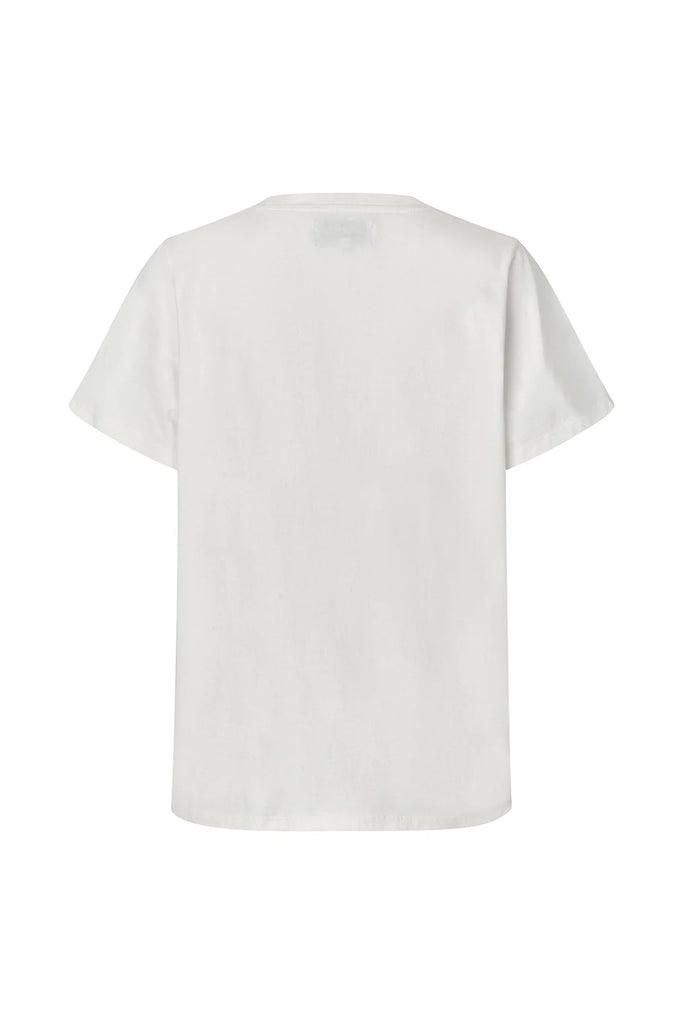 The Lolly's Laundry Roma Tee is a classic T-shirt made from soft cotton with an artistic, graphic print. The motif with red and blue details