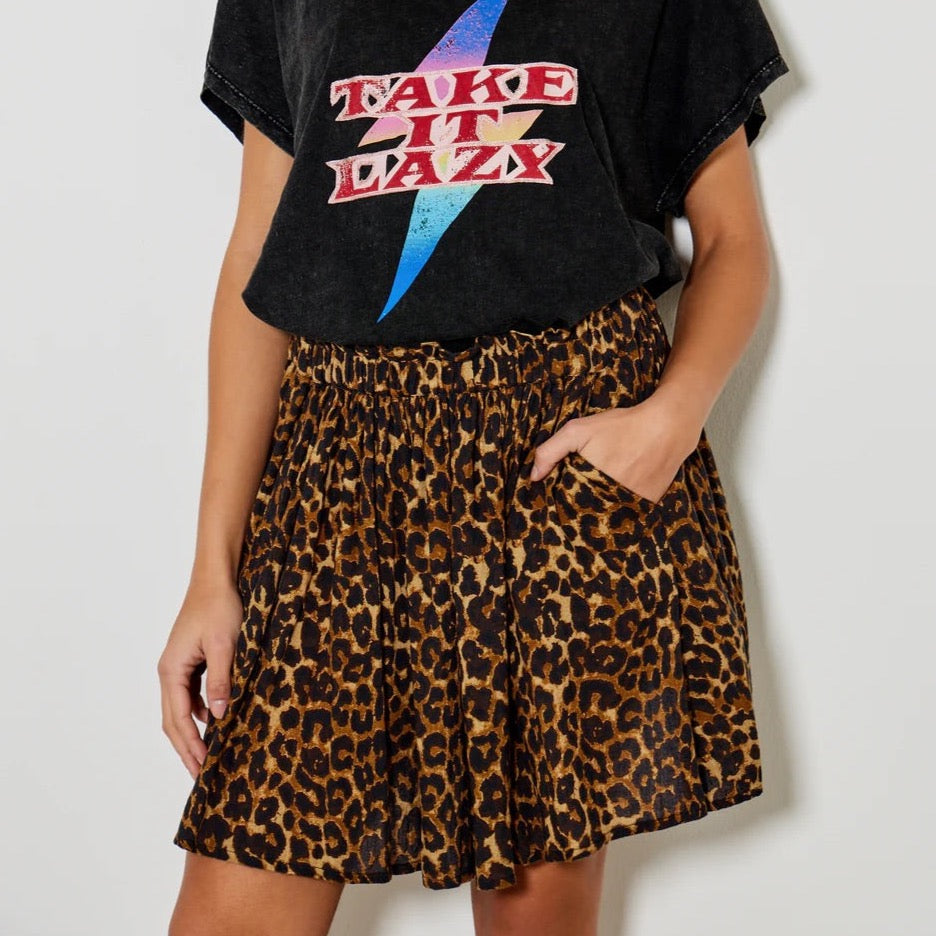 Five Jared Leopard Print Skirt