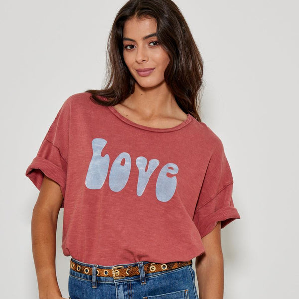 Five Love Tee Shirt in Old Pink