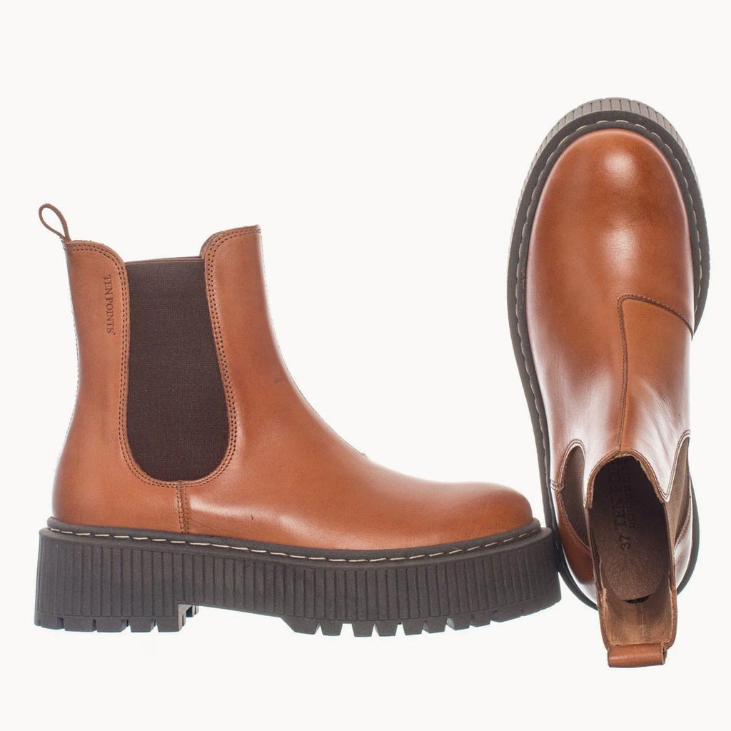 Ten Points Alina Chelsea Boots in Cognac | Love of Lemons Vintage, UK