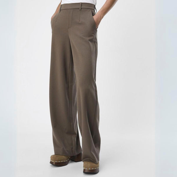 OBJECT Lisa Wide Leg Trouser in Morel