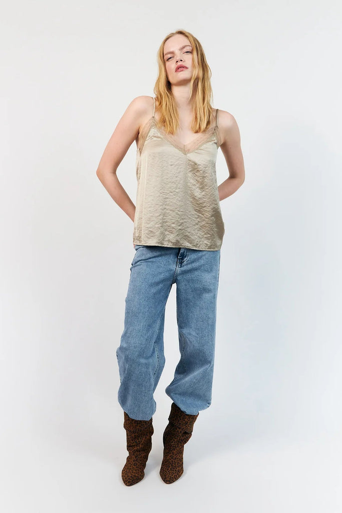 Lolly's Laundry Viane Cami top in Beige 