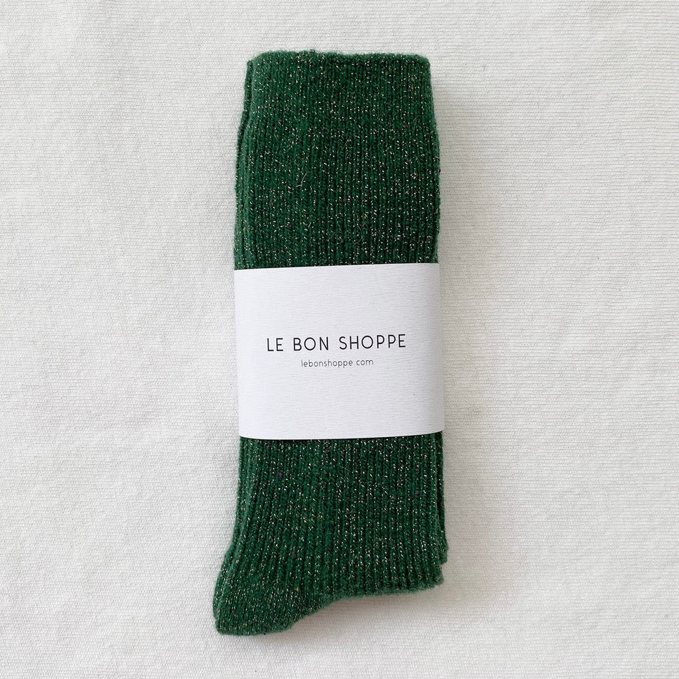 Le Bon Shoppe Winter Sparkle Socks in Evergreen