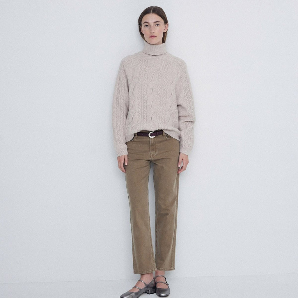 YERSE Cable Knit Sweater in Light Grey&nbsp;