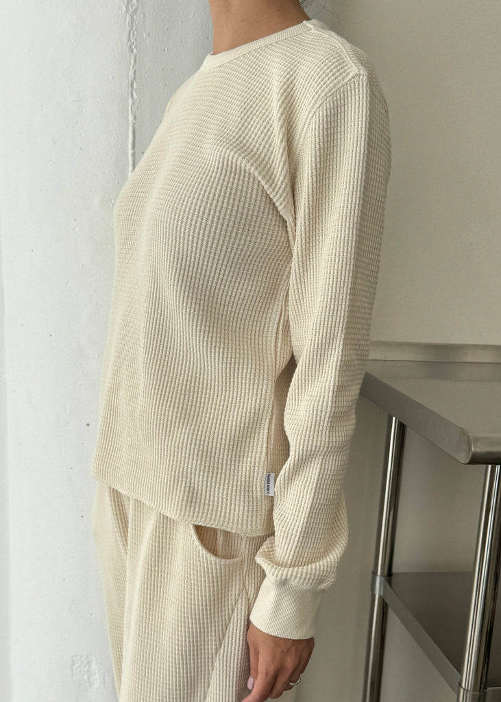 Waffle Fundamental Tee In Naturel