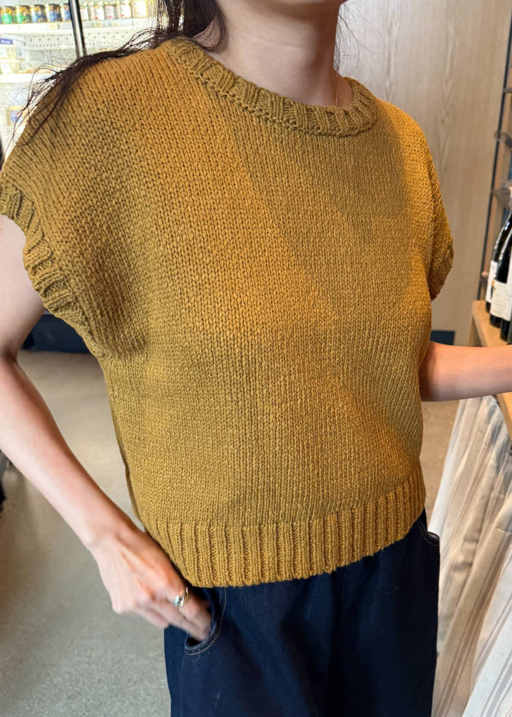 Pierre Cotton Sweater Top - Dijon