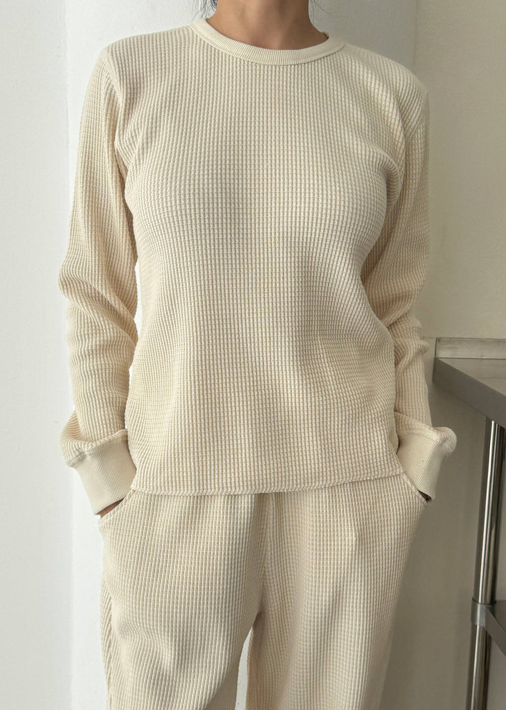 Waffle Fundamental Tee In Naturel