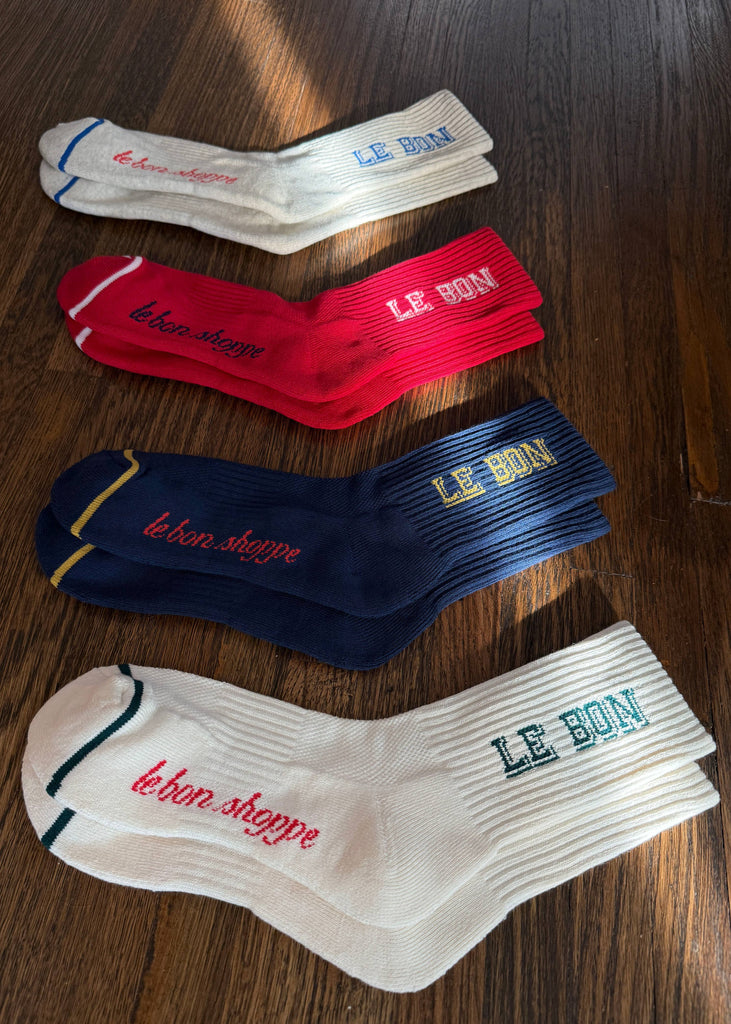Le Bon Shoppe Preppy Socks in Canvas / Green