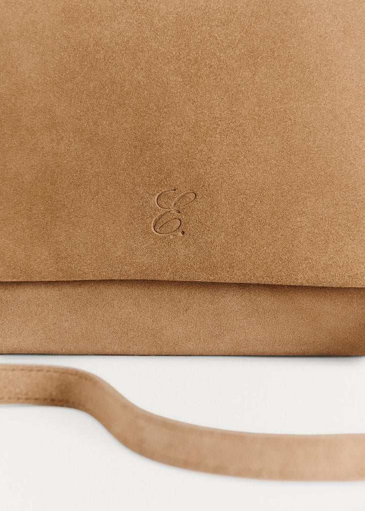 ese O ese City Suede Leather Bag In Taupe