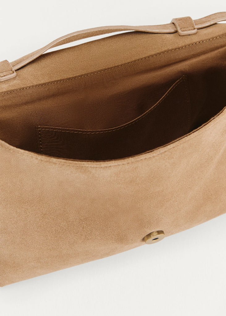 ese O ese City Suede Leather Bag In Taupe