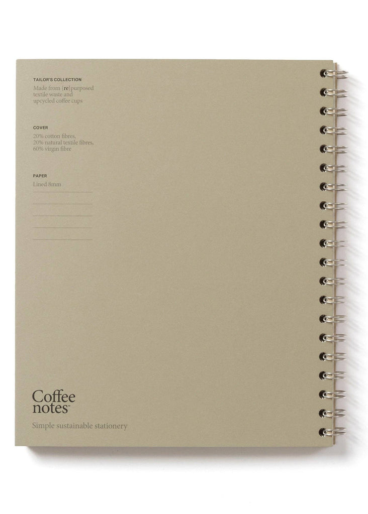 Beige notebook with 'Coffee Notes' text on a white background