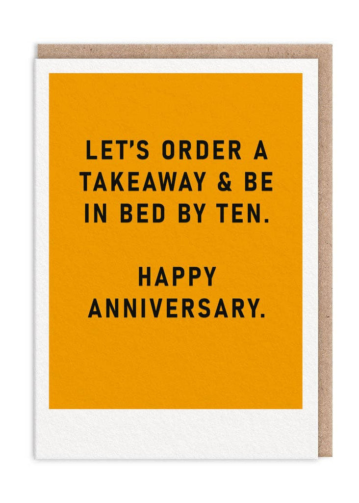 Card with humorous text on a yellow background