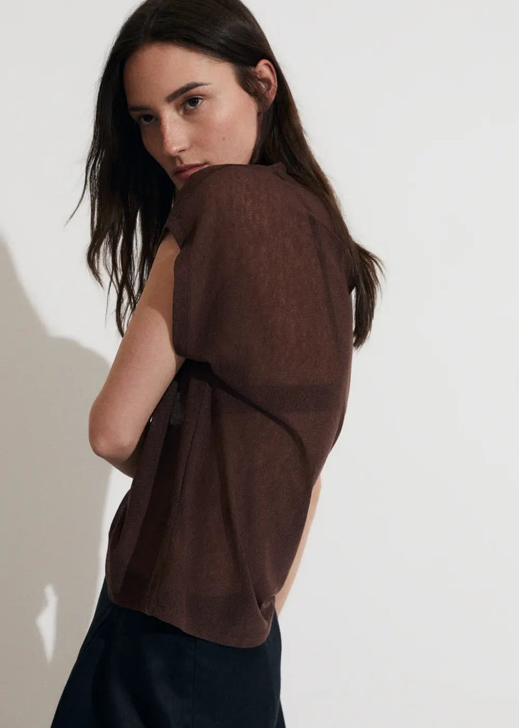 ese O ese Flashdance Cotton T-Shirt in Chocolate