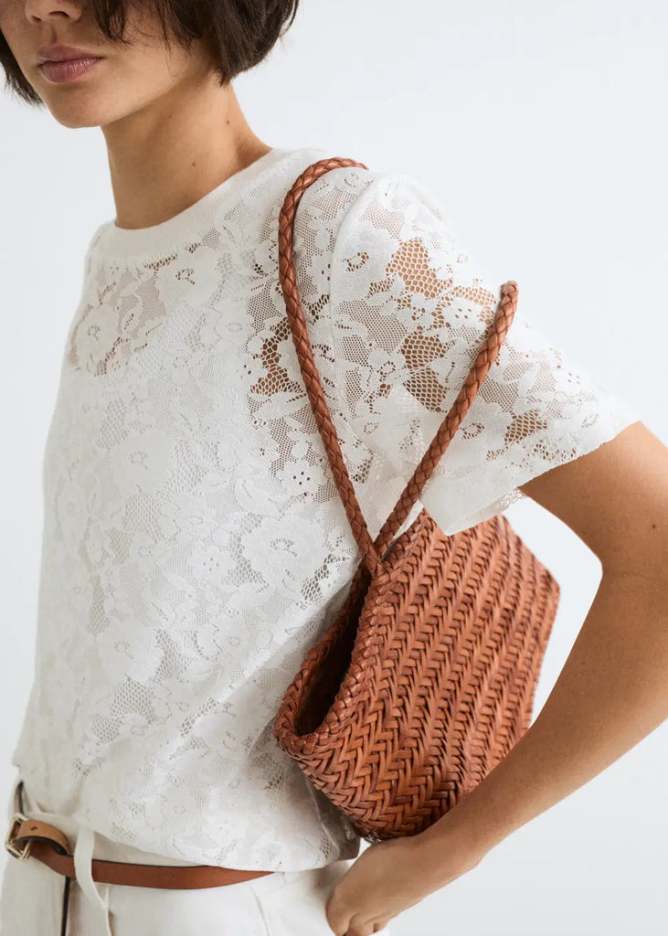 Ese O Ese Lace T-Shirt in Ecru