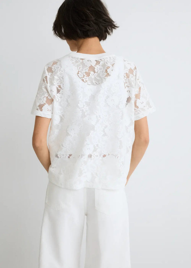 Ese O Ese Lace T-Shirt in Ecru