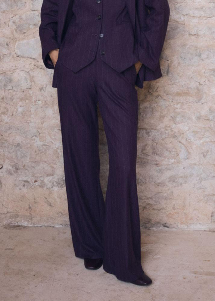 Diplomatico Pants Aubergine Stripe