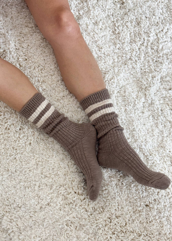 Cottage Varsity Socks in Flax Varsity