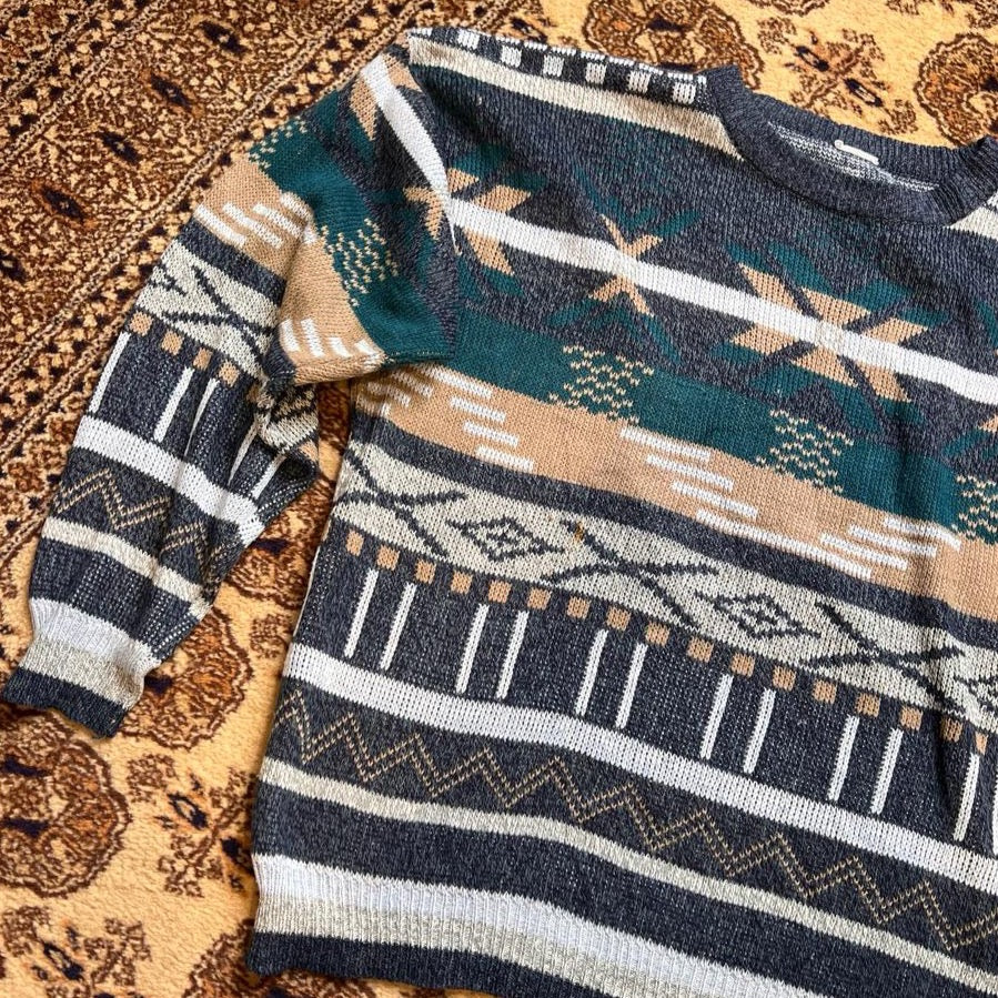 Vintage Patterned Knit Jumper