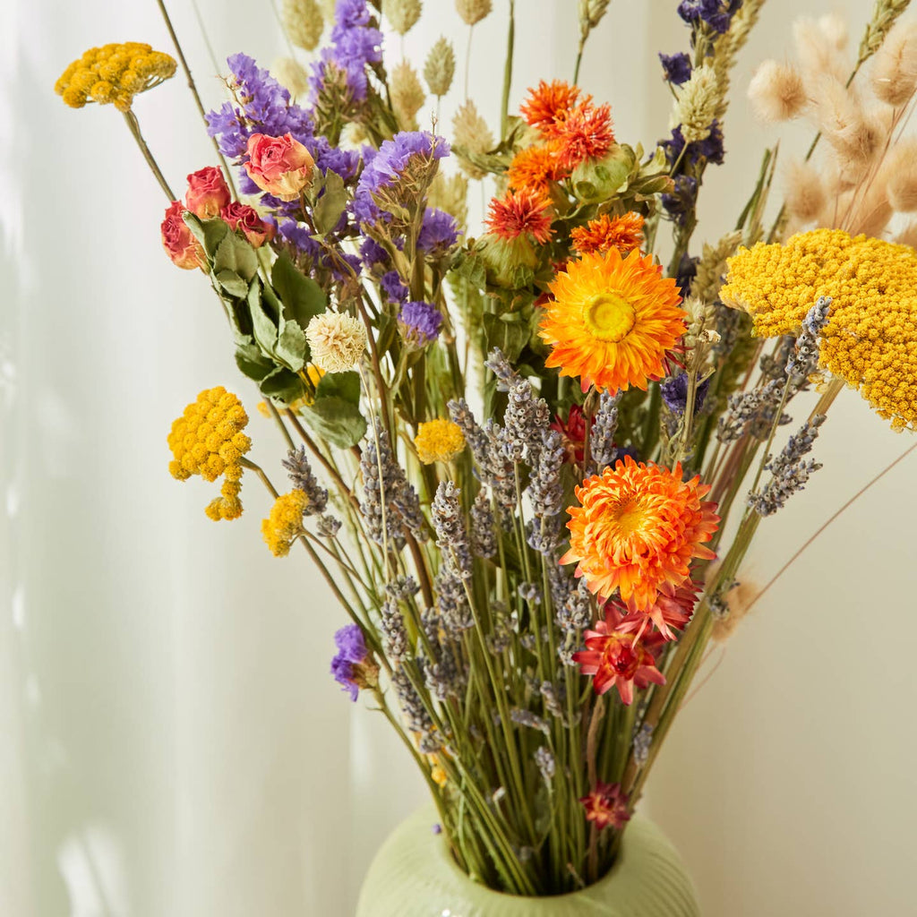 Dried Flowers Orange Field Bouquet In Medium